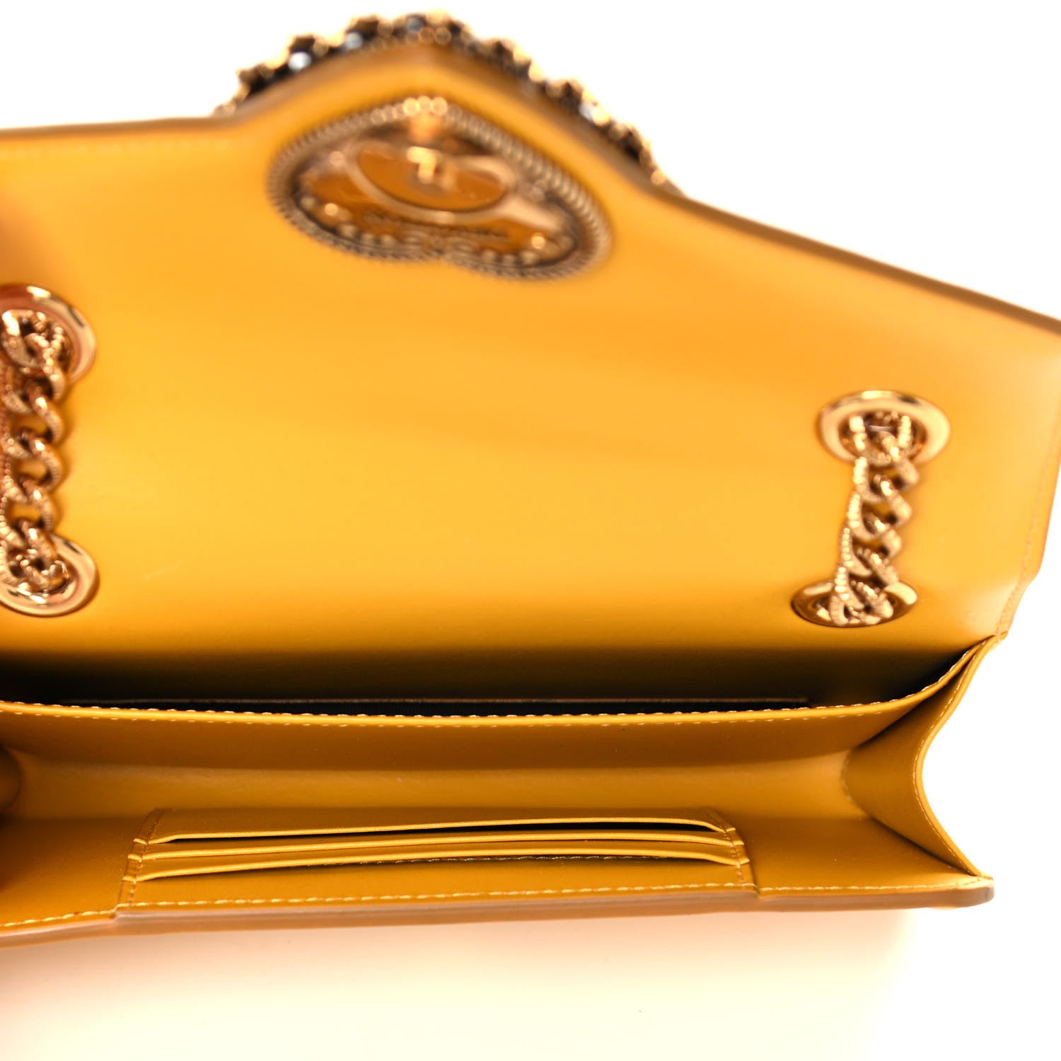 Dolce & Gabbana Smooth Calfskin Devotion Envelope Phone Bag Senape 5 of 10