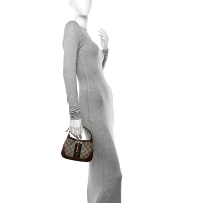 Gucci GG Supreme Monogram Azalea Calfskin Web Mini Jackie 1961 Hobo Beige Ebony Brown Sugar 2 of 9