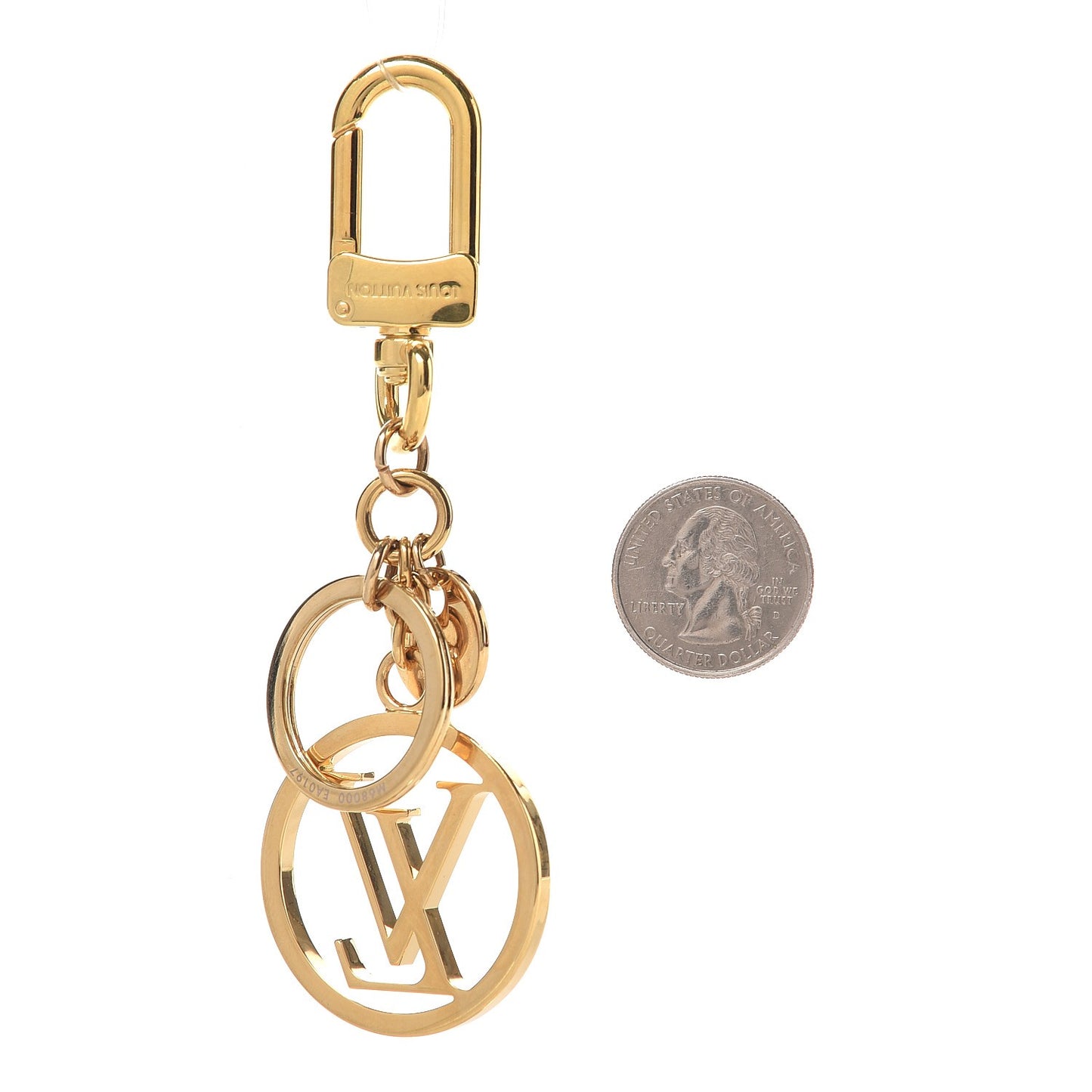 LV Circle Bag Charm Key Holder Gold