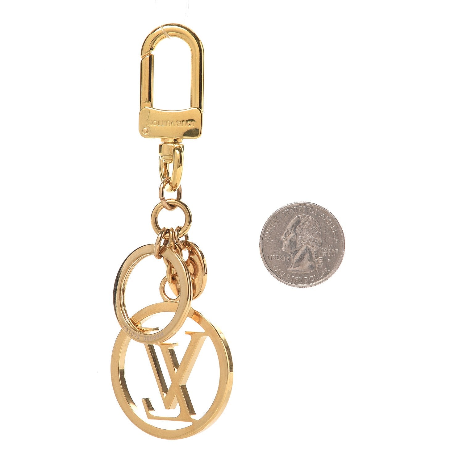 Louis Vuitton LV Circle Bag Charm Key Holder Gold 2 of 3