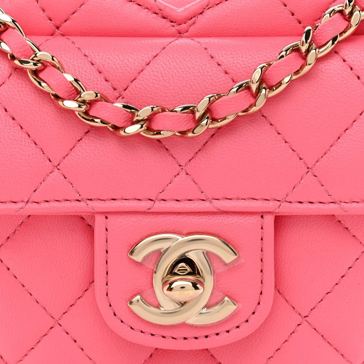 Chanel Lambskin Quilted CC In Love Heart Clutch With Chain Pink 8 of 11