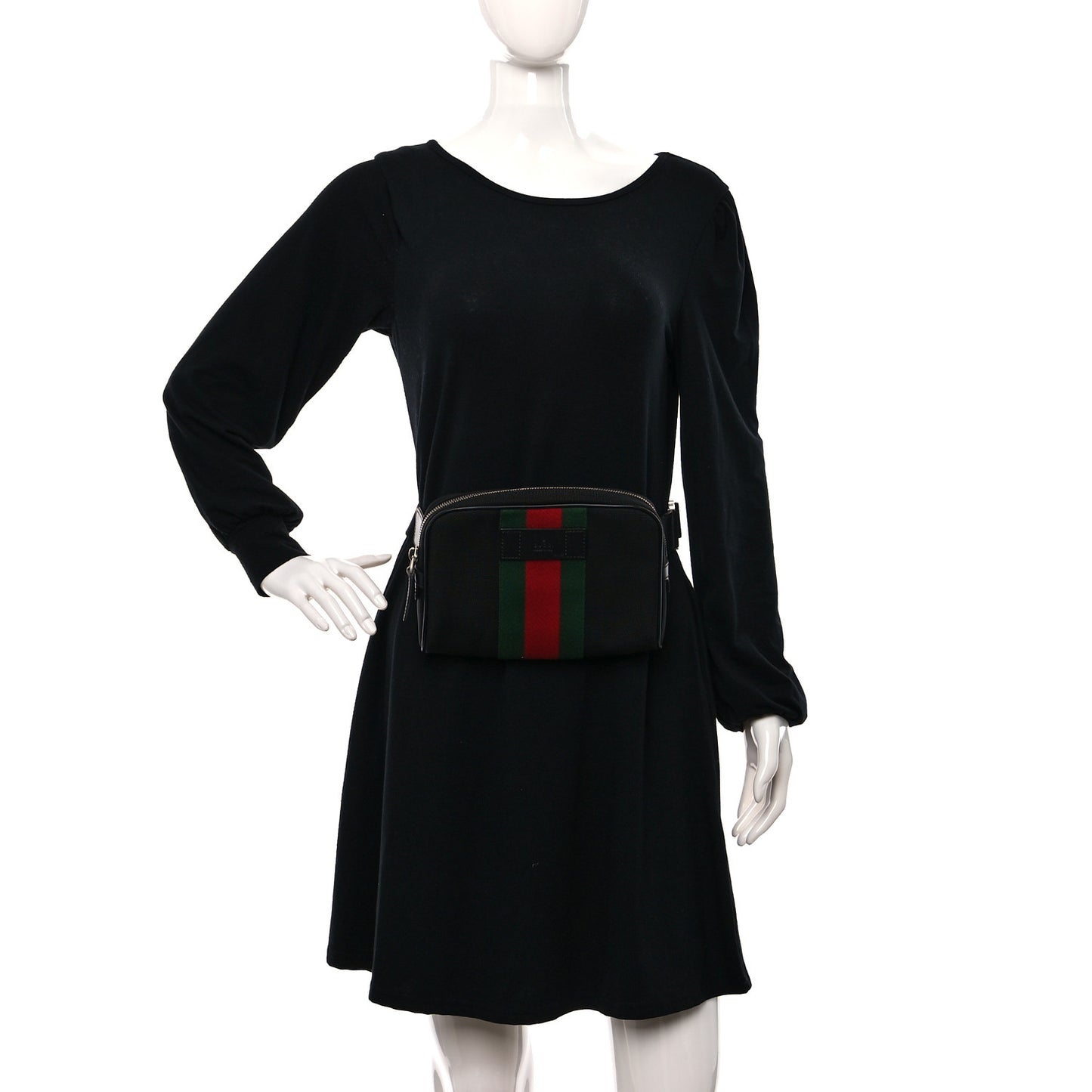 Canvas Web Slim Belt Bag Black