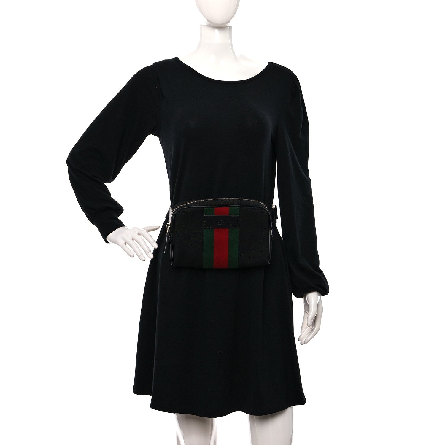 Gucci Canvas Web Slim Belt Bag Black 2 of 10