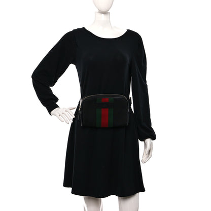 Gucci Canvas Web Slim Belt Bag Black 2 of 10