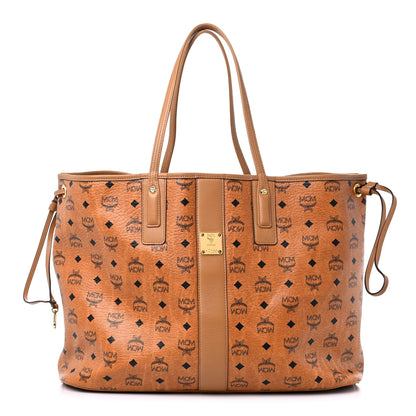 MCM Visetos Large Liz Reversible Shopper Tote Cognac 1 of 15