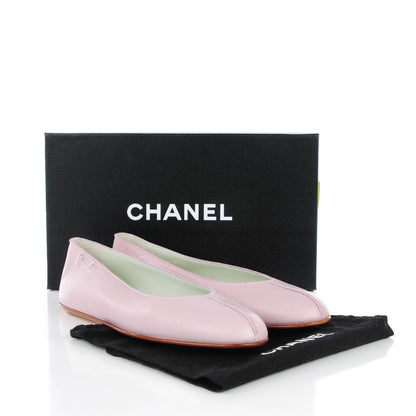 Chanel Lambskin Ballerina Flats 38 Pink 5 of 9
