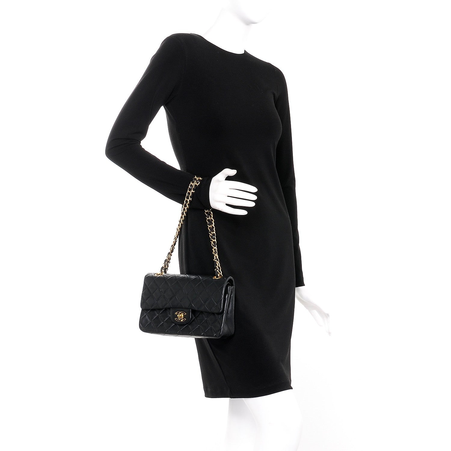 Chanel Lambskin Quilted Small Double Flap Black 3 of 9