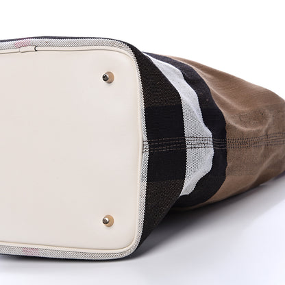 Burberry Canvas Mega Check Medium Ashby Hobo White 10 of 11