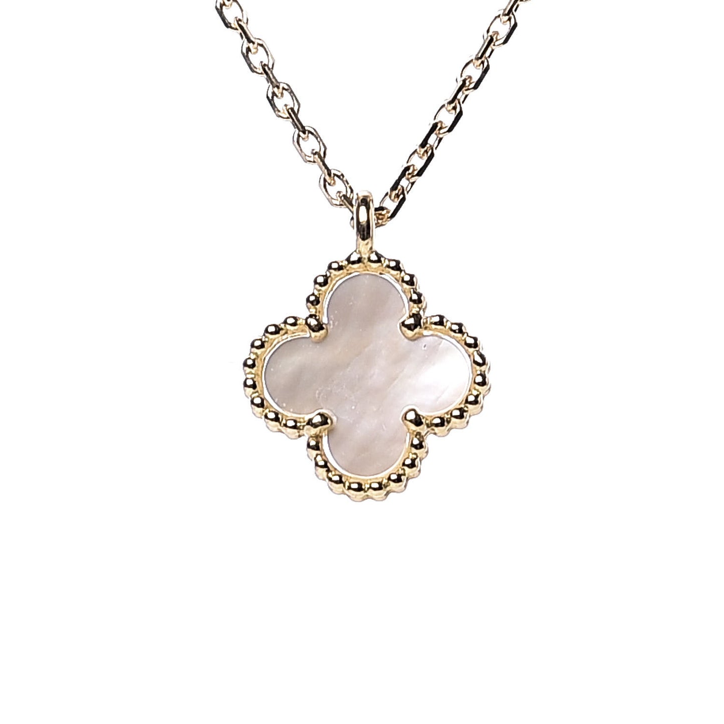 18K Yellow Gold Mother of Pearl Sweet Alhambra Pendant Necklace