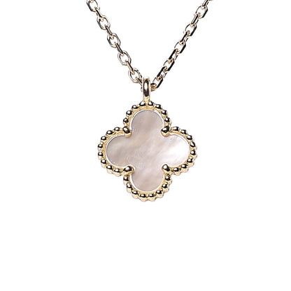Van Cleef & Arpels 18K Yellow Gold Mother of Pearl Sweet Alhambra Pendant Necklace 4 of 7