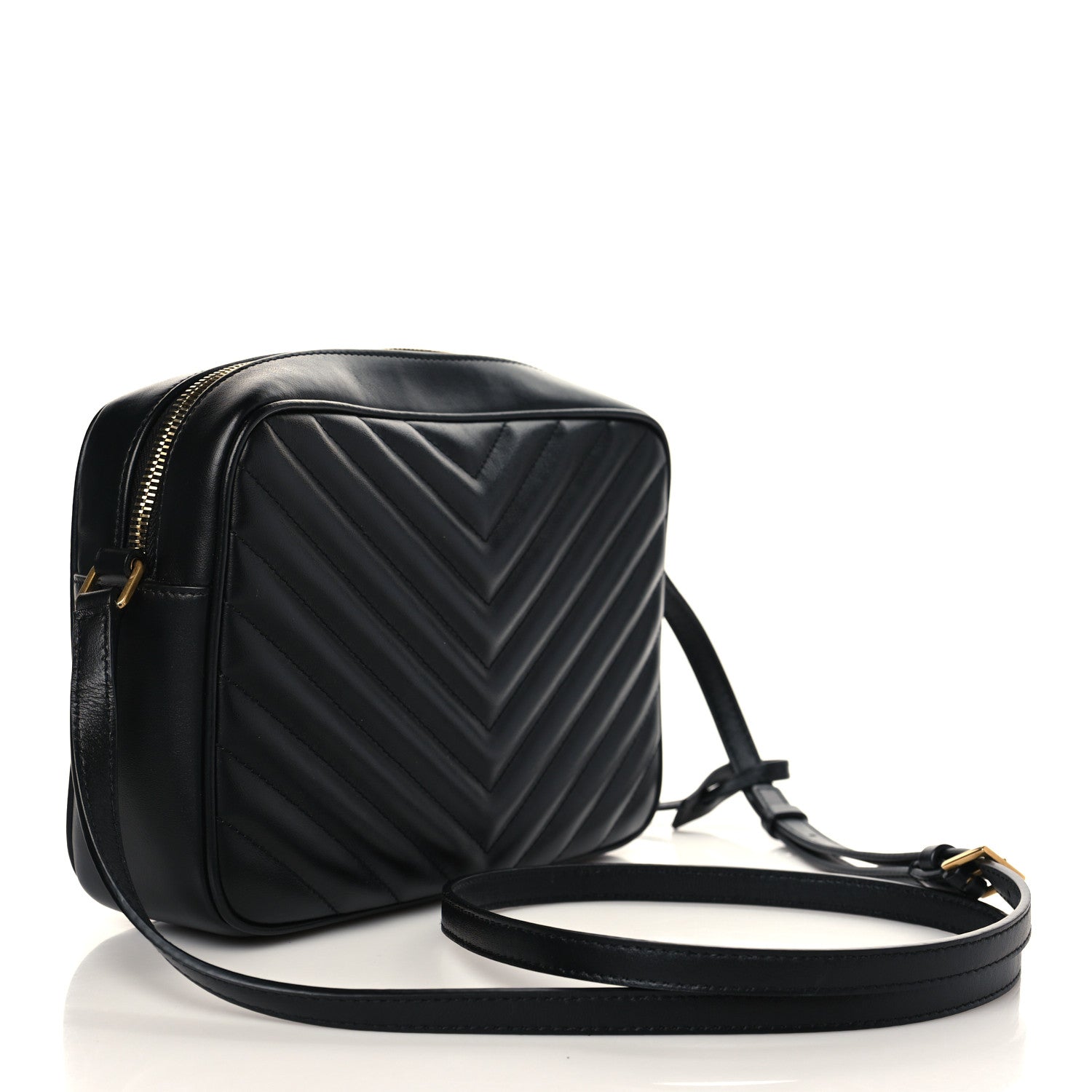 Saint Laurent Calfskin Matelasse Monogram Lou Camera Bag Black 3 of 8