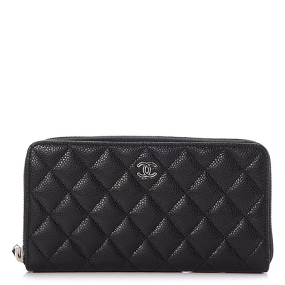 Chanel Caviar Quilted Large Gusset Zip Around Wallet Black 1 of 9