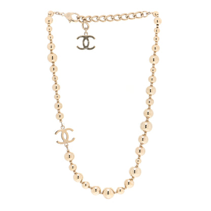 Chanel Metal Bead CC Necklace Gold 3 of 5