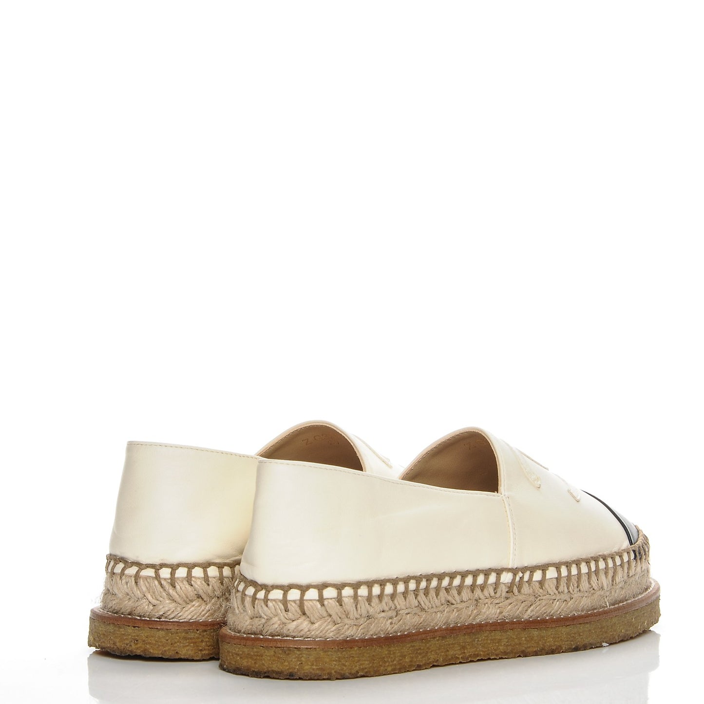 Lambskin CC Espadrilles 37 Ivory Black
