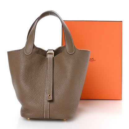 Hermes Taurillon Clemence Picotin Lock 18 PM Etoupe 13 of 13