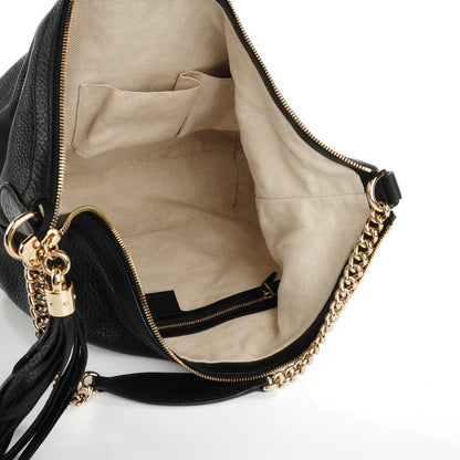 Gucci Pebbled Calfskin Medium Soho Chain Hobo Black 5 of 7