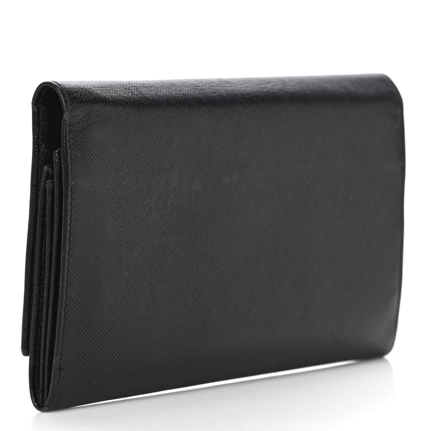 Saffiano Triangle Flap Wallet Black