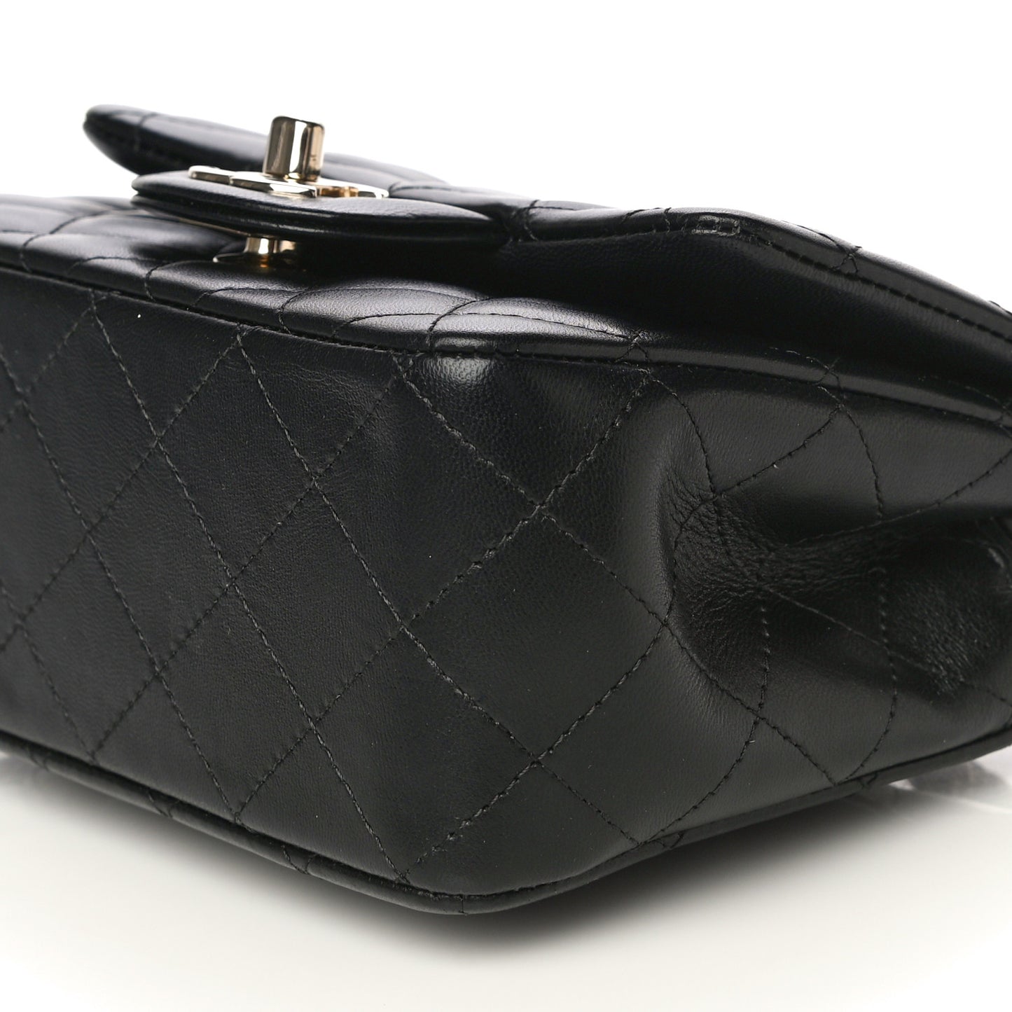 Lambskin Quilted Mini Square Flap Black