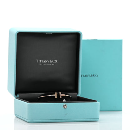 Tiffany 18K Rose Gold Diamond T Wire Bracelet 4 of 4