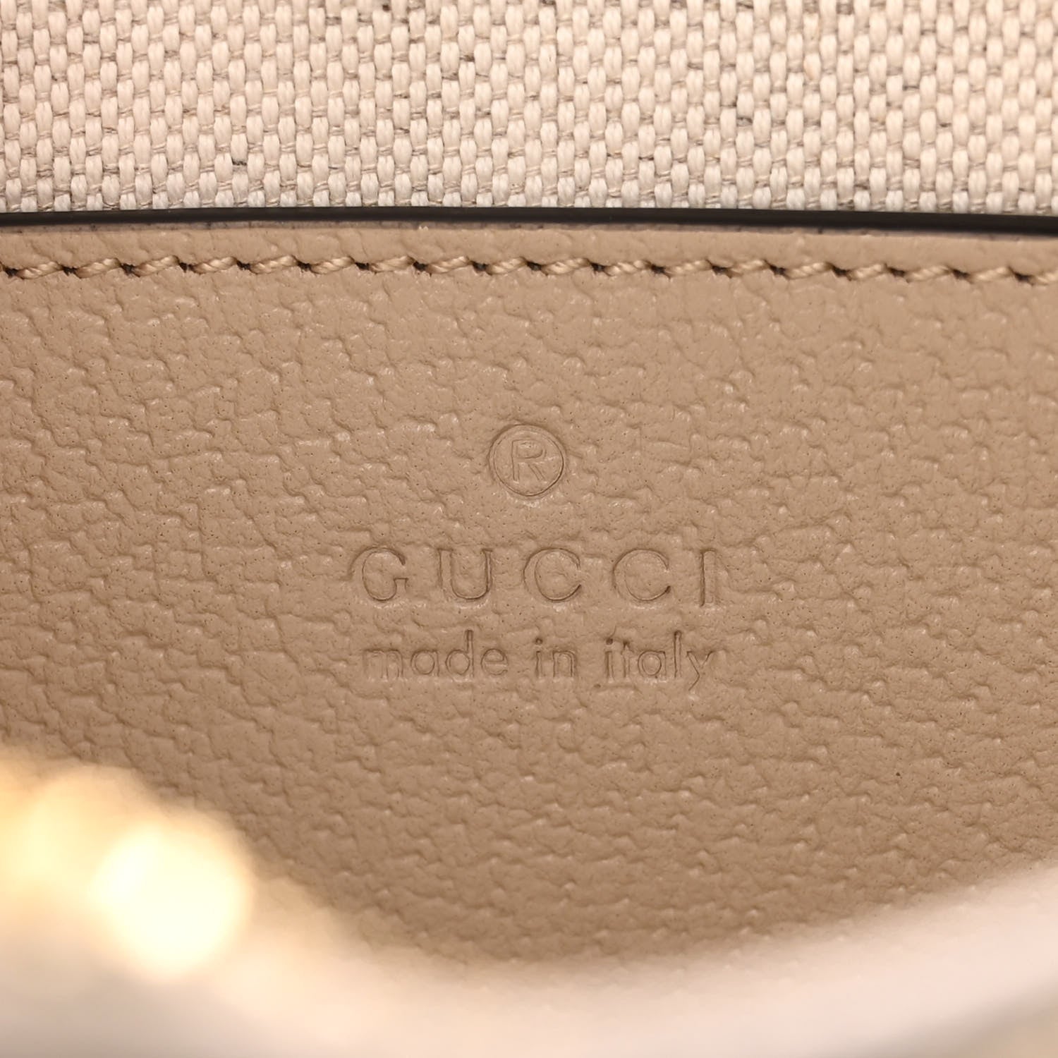 Gucci GG Supreme Monogram Textured Calfskin Web Mini Ophidia Shoulder Bag Beige Mystic White Oatmeal 6 of 16