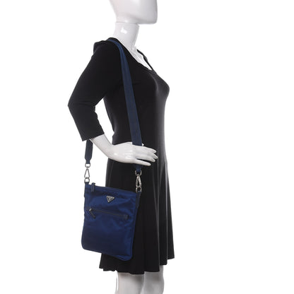 Prada Tessuto Nylon Saffiano Flat Messenger Bag Royal 2 of 10