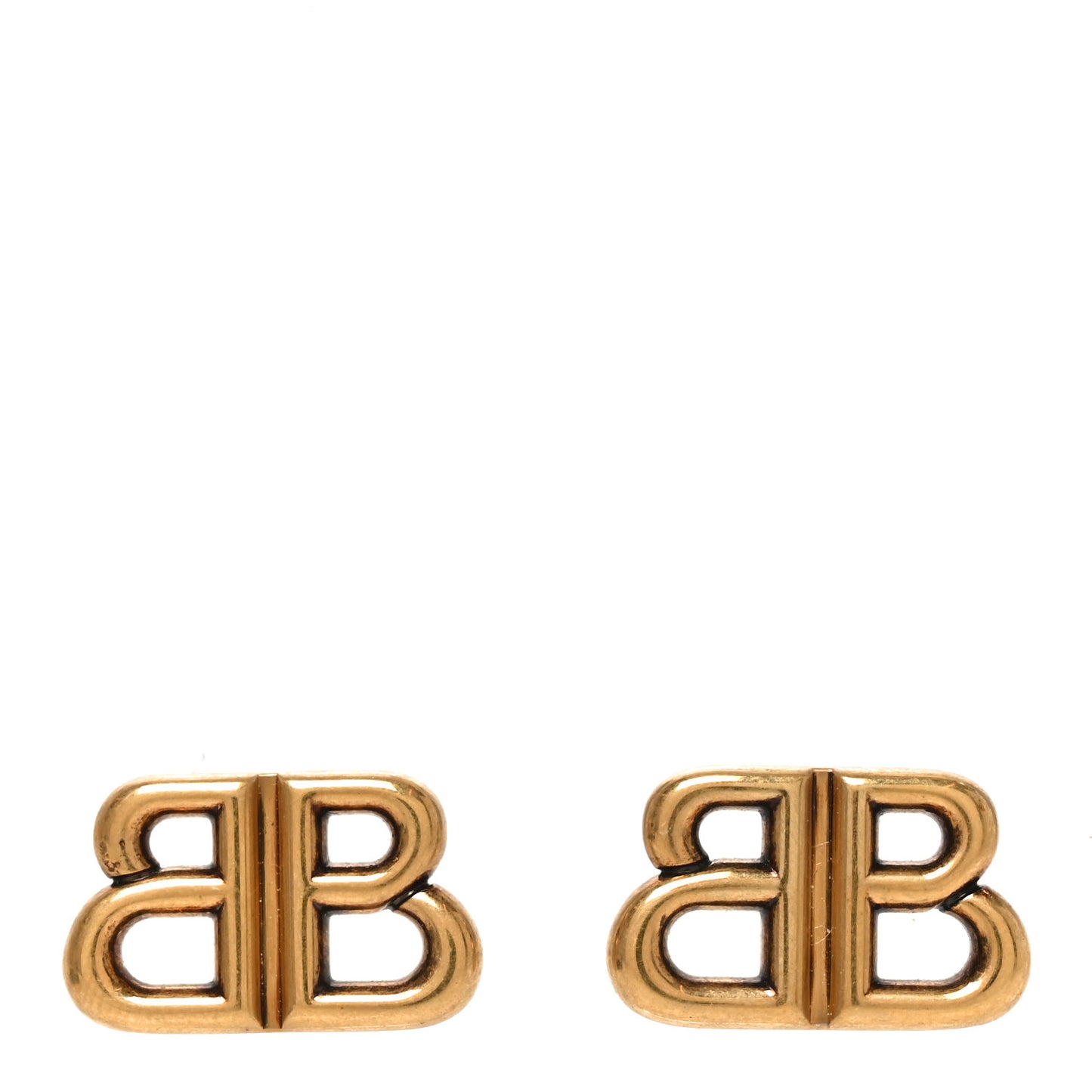 Metal BB Logo Earrings Gold