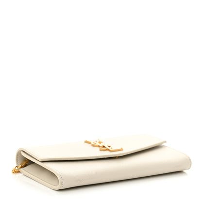 Saint Laurent Grain De Poudre Monogram Uptown Chain Wallet Crema Soft 4 of 12
