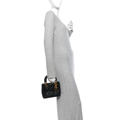 Christian Dior Lambskin Cannage Mini Lady Dior Black 2 of 10