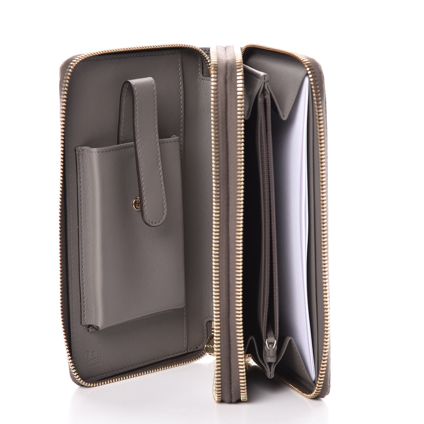 Soft Microguccissima Zip Around Top Handle Travel Wallet Loess