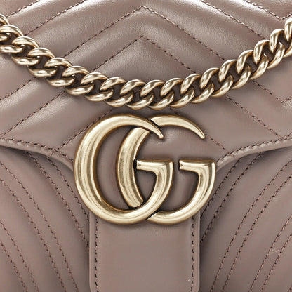 Gucci Calfskin Matelasse Small GG Marmont Shoulder Bag Porcelain Rose 9 of 13