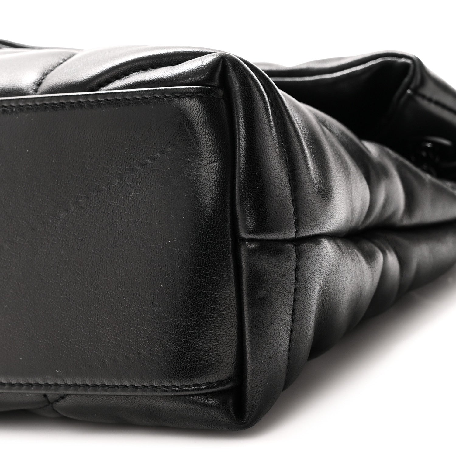 Saint Laurent Lambskin Quilted Monogram Monochrome Small Loulou Puffer Chain Satchel Black 10 of 10