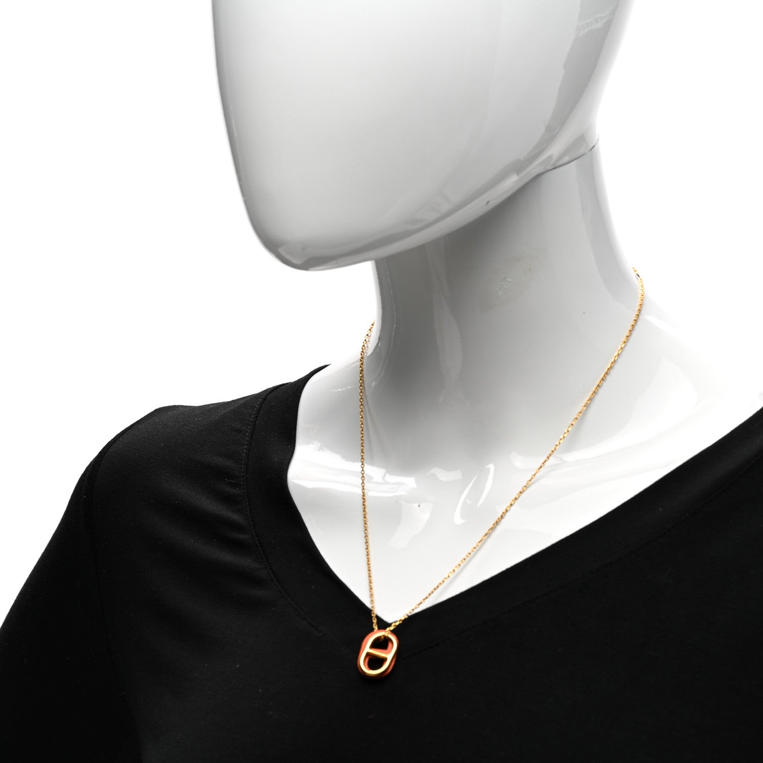 Hermes Swift O'Maillon Pendant Necklace Orange 2 of 8