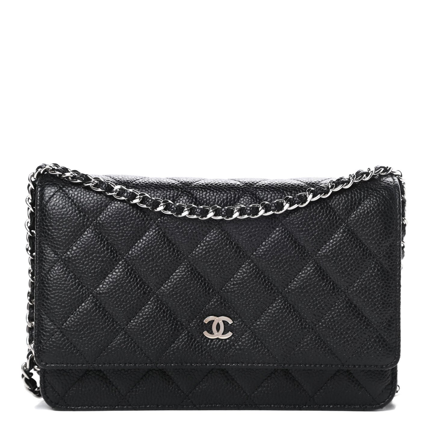 Caviar Quilted Wallet On Chain WOC Black