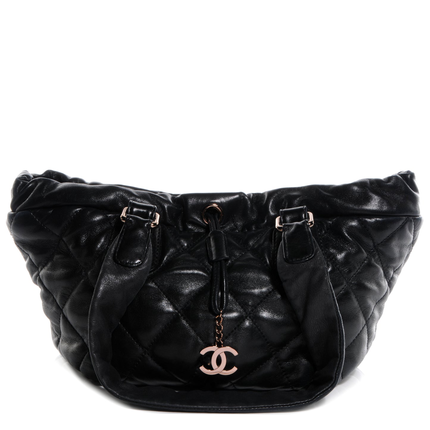 Lambskin Cloudy Bundle Tote Black