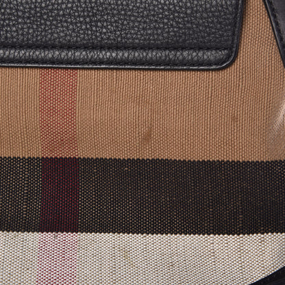 Burberry Mega Check Grainy Calfskin Small Gowan Messenger Bag Black 8 of 15