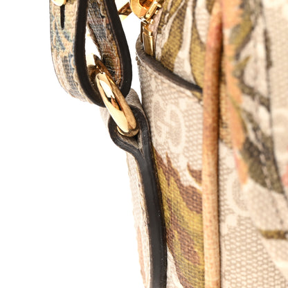 Gucci GG Supreme Monogram Water Flora Web Studded Mini Ophidia Flap Shoulder Bag Beige White Multicolor 12 of 12