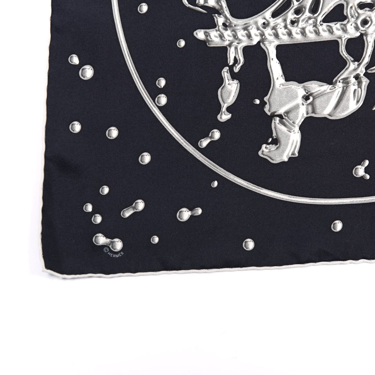 Silk Vif Argent Pocket Square Scarf Gris Black Argent
