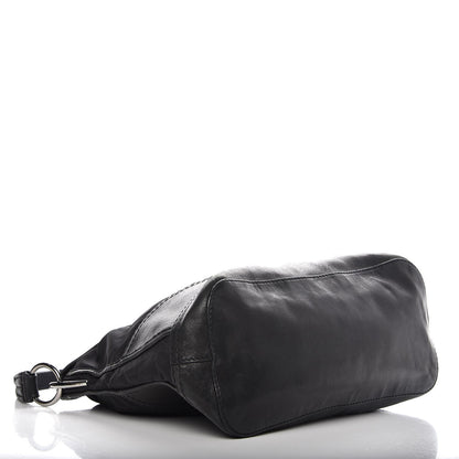 Prada Calfskin Tessuto Nylon Large Easy Fold Over Satchel Black 4 of 11