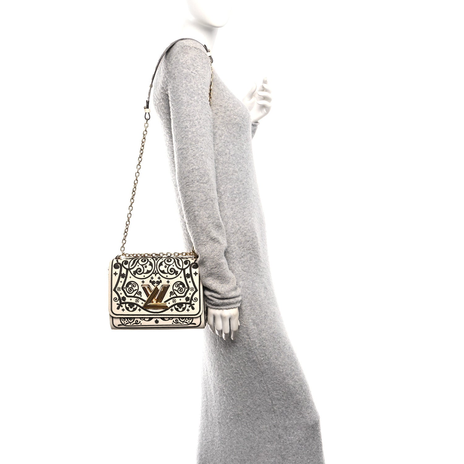Louis Vuitton Arabesque Twist Shoulder Bag MM White 2 of 9