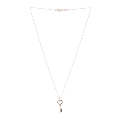 Tiffany 18K Rose Gold Mini Heart Key Pendant 3 of 5
