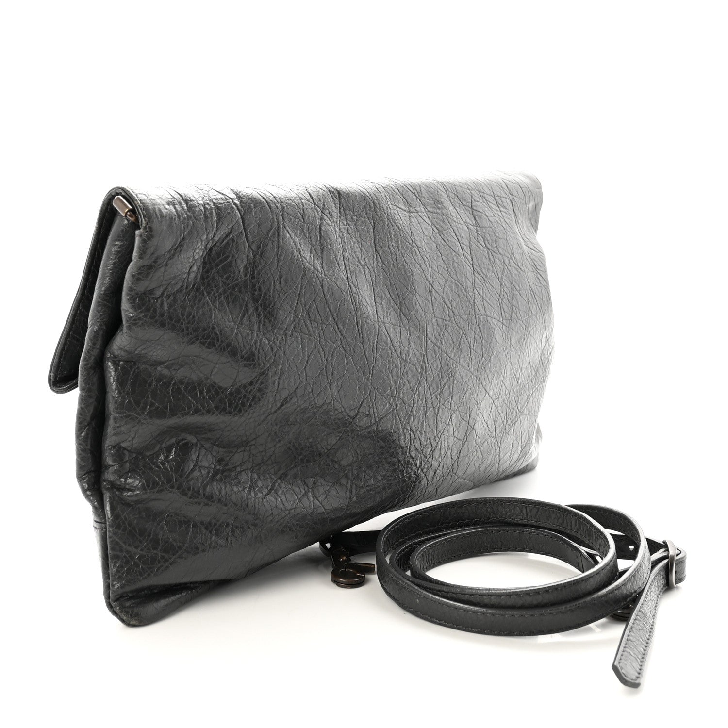 Balenciaga Agneau Classic Hardware Envelope Strap Clutch Gris Fossile 4 of 11