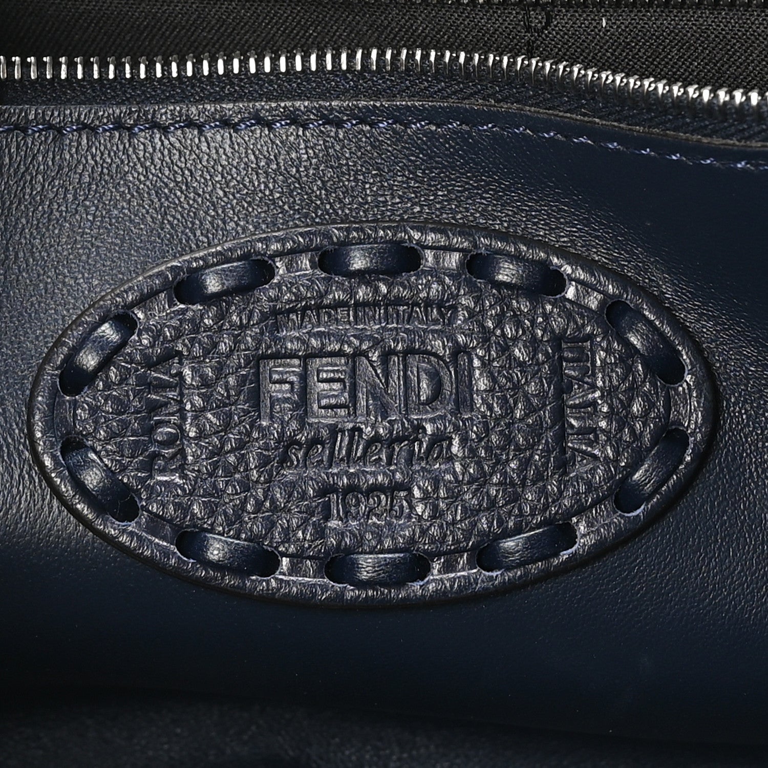 Fendi Cuoio Roma Sellerissima Nappa Sintetica Tape Stitch Baguette Notte 6 of 9