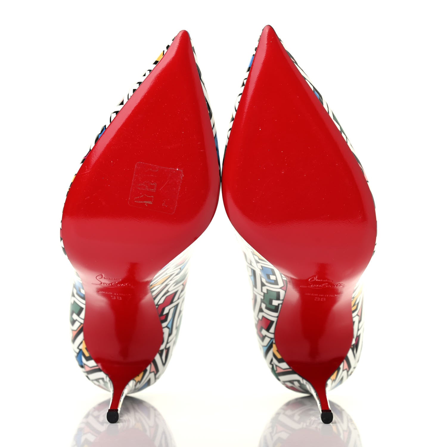 Christian Louboutin Patent CL 3D Print Hot Chick 100 Pumps 38 Multicolor 5 of 7