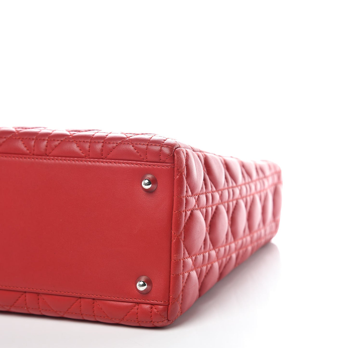 Lambskin Cannage Large Lady Dior Red