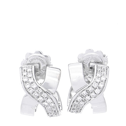 Damiani 18K White Gold Diamond Baci Earrings 1 of 7