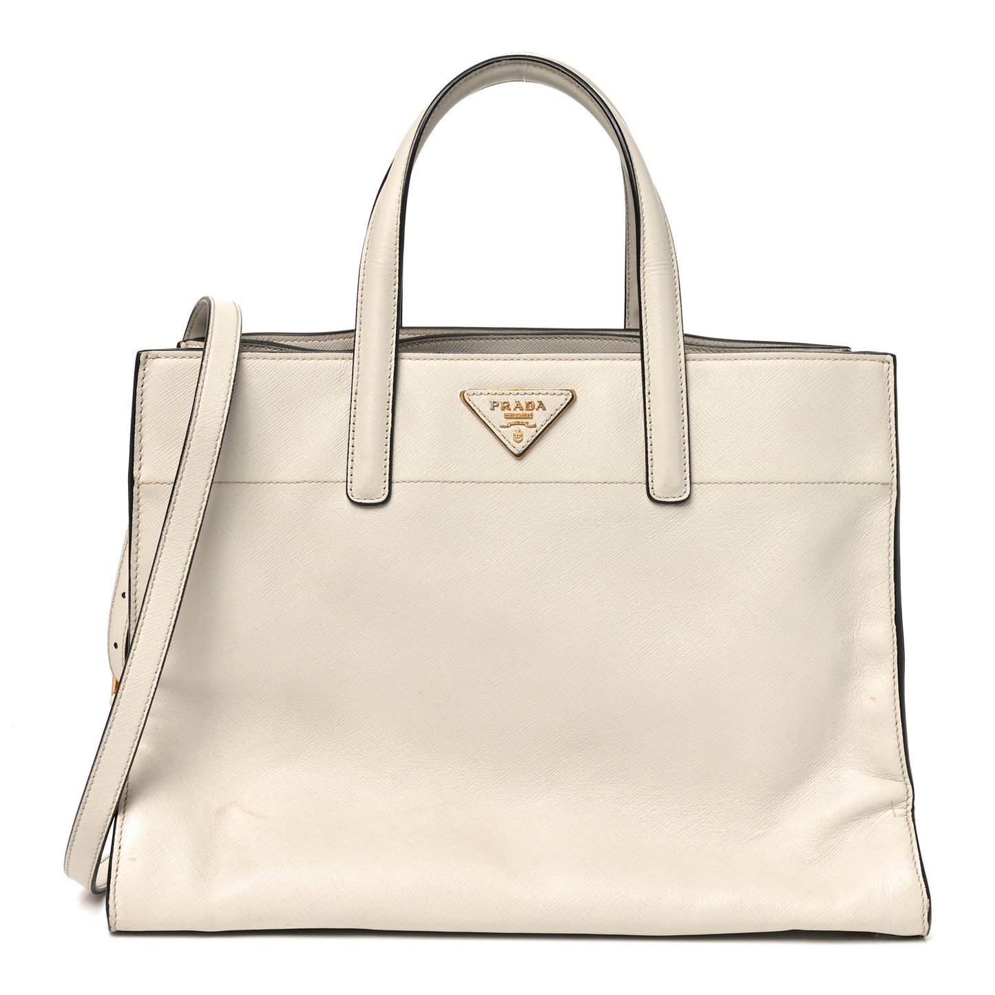 Saffiano Soft Triple Pocket Tote Pomice