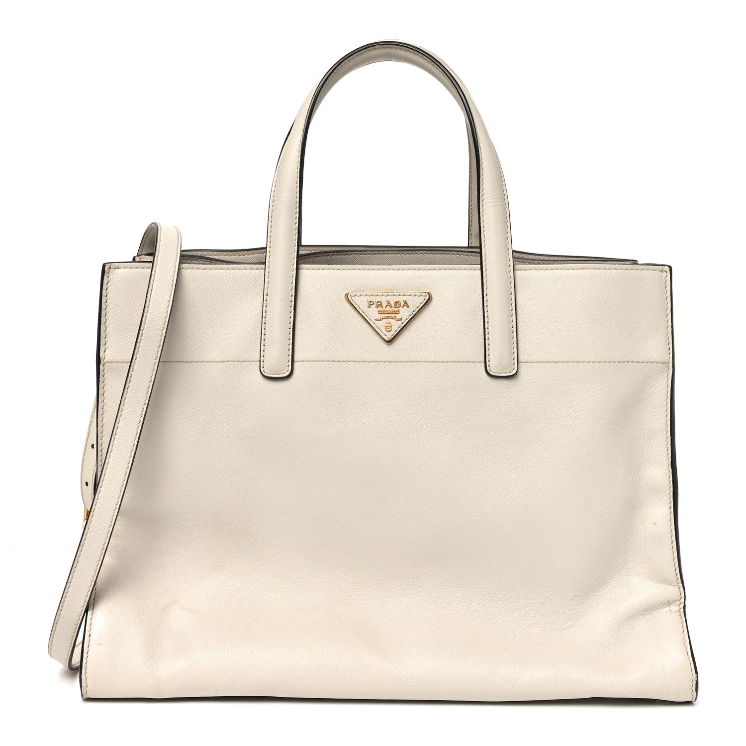 Prada Saffiano Soft Triple Pocket Tote Pomice 1 of 9