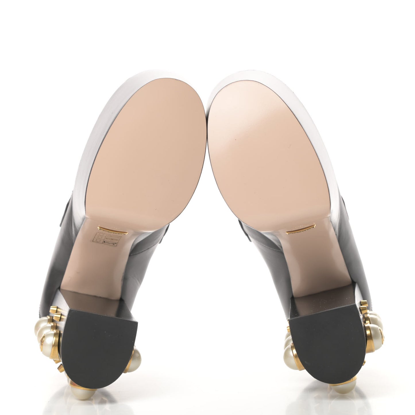 Malaga Kid Pearl Studded Vegas Platform Loafers 35 Black