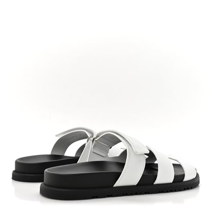 Hermes Calfskin Womens Chypre Sandals 38 White 5 of 8