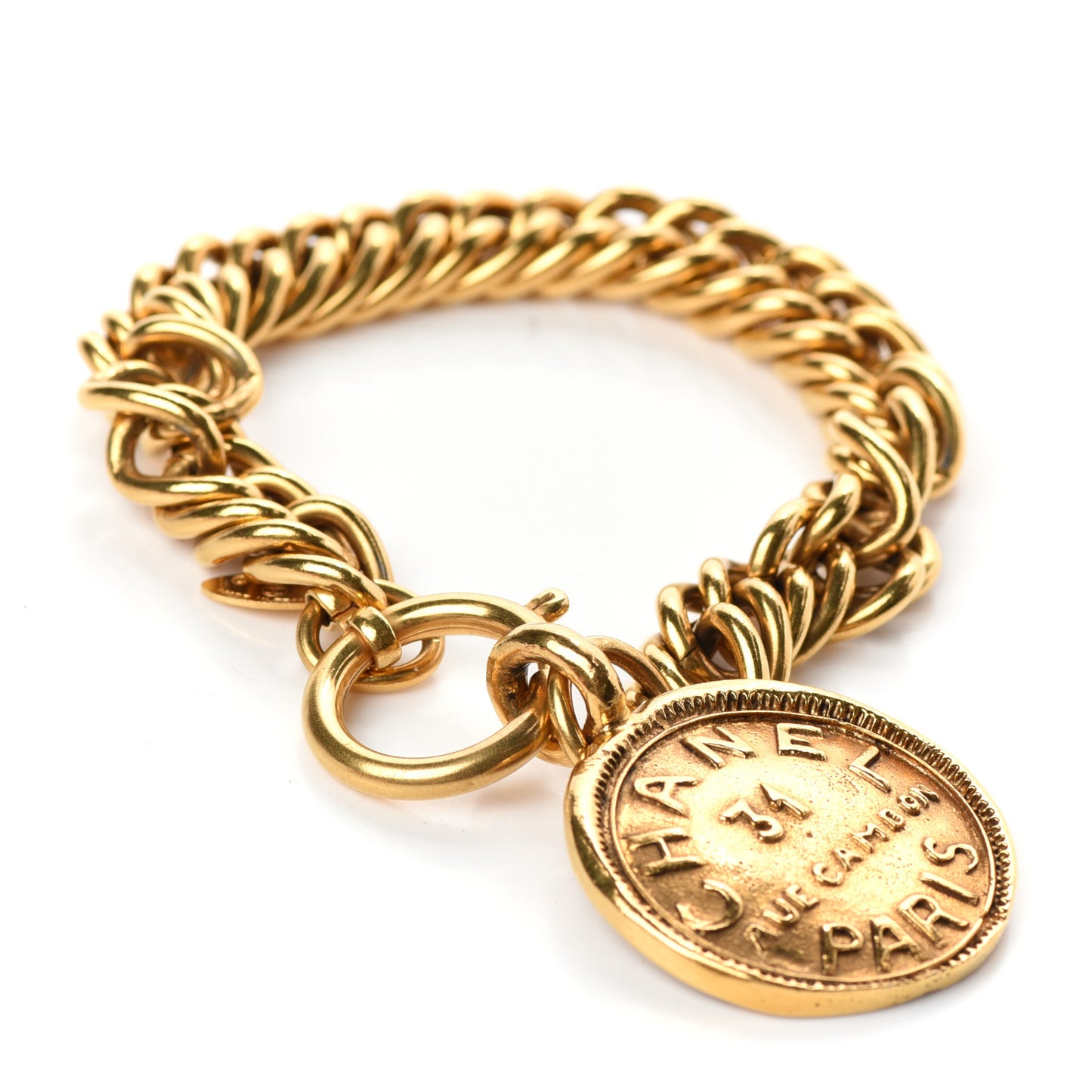 31 Rue Cambon Paris Medallion Chain Bracelet Gold